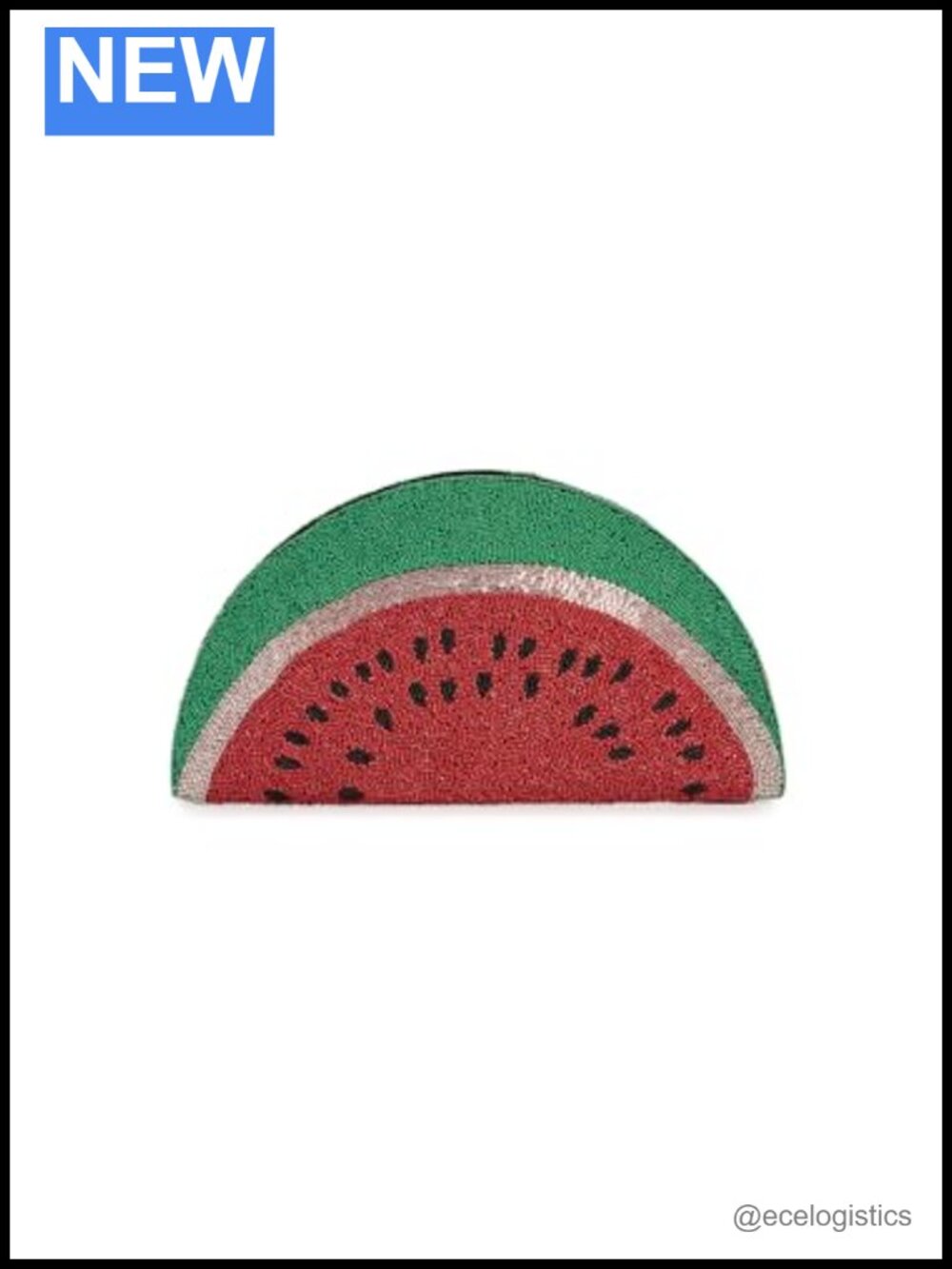 Beaded Cotton Clutch Semicircular Zipper Evening Bag Compact